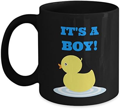It's a BOY! Duckie Mug - Baby Shower Gift - Gender Reveal Party - 11 oz black coffee tea cup