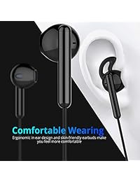 Auriculares con Bluetooth, Auriculares inalámbricos, Estéreo de bajos de alta fidelidad para auriculares con micrófono, Auriculares con cancelación de ruido con Bluetooth para deportes (Bluetooth 5.0 y IPX5) (Negro)