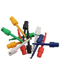 Tegg 12pcs gancho de prueba clip para pruebas eléctricas multímetro colorido Prueba Probe Grabber 2.283 in