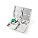 PlanetBox LAUNCH Eco-Friendly Stainless Steel Bento Lunch Box with 3 Compartments for Adults and Kids - Black Carry Bag with Galaxy Magnets
