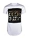 Screenshotbrand Mens Hipster Hip-Hop Premiun Tees - Stylish Longline Latest Fashion T-Shirts - Embossed Metalic Gold - White - Medium