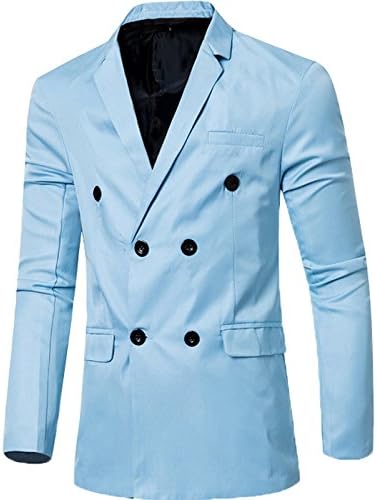 OCCOO Men Fashion Slim Double-breasted Suit Blazers Jacket