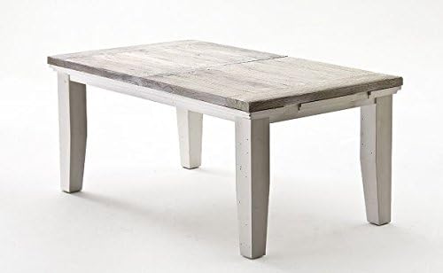 123wohndesign Esstisch Landhaus Shabby Chic Kiefer Weiss Ausziehbar L 180 220 Cm Amazon De Kuche Haushalt