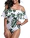 Tempt Me Women's White Off Shoulder One Piece Swimsuits Flounce Ruffle Bathing Suits XXL