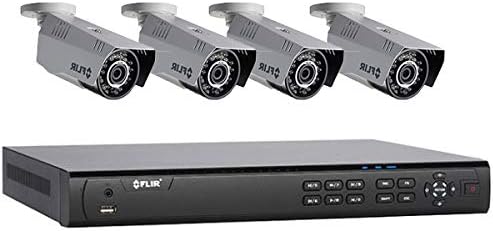 Flir 720p Outdoor Home Security Camera System, 4 Channel 1080P Wired DVR, 4 HD 720p Bullet Surveillance Cameras, Night Vision, Motion Detection (4 Cameras Without 60ft BNC Cable, 1TB HDD)
