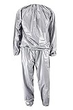 Sauna Suit - SODIAL(R) Heavy Duty Fitness Weight Loss Sweat Sauna Suit Exercise Gym Anti-Rip Silver L