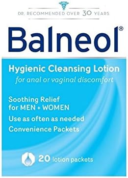 Balneol Hygienic Cleansing Lotion Convenience Packets, 20 Count Per Pack (4 Pack)