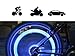 Gechiqno 4 Pair LED Green-Color Wheel Lights - Car Bike Wheel Tire Tyre Valve Dust Cap, Safety, Waterproof, Motion Activated, Spoke Flash Lights Car Valve Stems & Caps Accessories (Colorful)