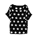ROPALIA Women Lady Chiffon Blouses T-Shirt Batwing Pentangle Printed Shirts
