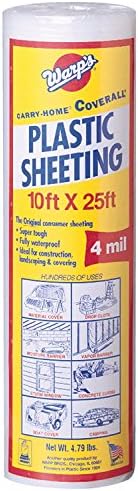 Warp Brothers SP-4CH10-C 4 Mil Carry Home Coverall Clear Plastic Sheeting, 10-Foot by 25-Foot (3)