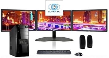 super pc tres monitor computadora y