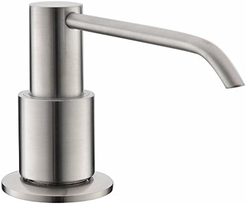 VAPSINT Sturdy Modern Brushed Nickel Kitchen Sink Countertop Hand Liquid Dish Built Soap Dispenser, Large Capacity 13 OZ Bottle Sink Soap Dispenser
