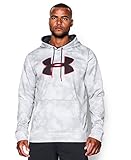 Under Armour Men's Armour Fleece Big Logo Pattern Hoodie, 3X-Large, White/Black/Red