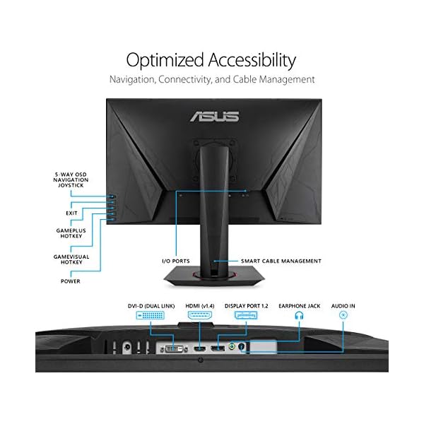 ASUS-VG278QR-27-InchFHD-1920-x-1080-Esports-Gaming-monitor-05ms-up-to-165Hz-DP-HDMI-DVI-FreeSync-Low-Blue-Light-Flicker-Free-TUV-Certified ASUS VG278QR, 27 InchFHD (1920 x 1080) Esports Gaming monitor, 0.5ms, up to 165Hz, DP, HDMI, DVI, FreeSync, Low Blue…