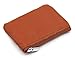 DKER Genuine Leather Card Case Wallet / Coin Change Purse with Key Ring - Brown
