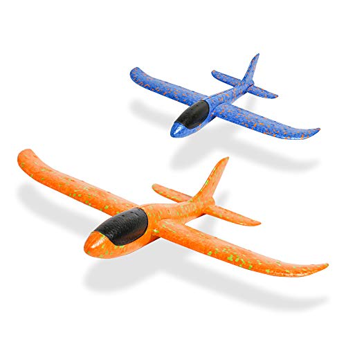 USATDD 2 Pcs Foam Airplane Aircraft Model Hand Launch Glider Plane Soft Throw Airplanes Outdoor Sports Toys for 3 4 5 6 7+ Year Old Boys Girls - Thumbnail 7