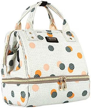 Hothuimin Breast Pump Bag,Breastmilk Cooler Backpack Built-in USB Charging Pot, Shoulder Tote Bag for Breastpump,Diaper and Milk Bottle Storage Double Layer -Beige