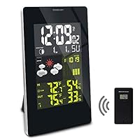 JJTGS Weather Station Digital Weather Forecast Station Wireless Indoor Outdoor Thermometer with LCD Screen Temperature Alerts Humidity Monitoring for Home Use