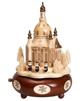 Spieluhr / Spieldose Frauenkirche Dresden Holz natur - Handarbeit aus dem Erzgebirge
