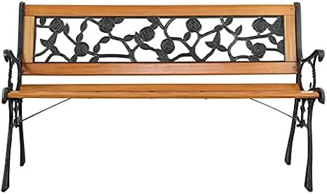 Amazon Com Can Arrive Within 3 10 Days 49 Garden Bench Patio Porch Chair Deck Hardwood Cast Iron Love Seat Rose Style Back Ljtnb Home Kitchen