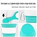 Collapsible Coffee Cup - iGreely Silicone Folding Cup/Mug Sport bottle with Lids - Foldable & Portable & Lightweight Travel Cup for Outdoor Camping Hiking - BPA Free (Light Blue)