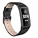 SWEES Leather Bands Compatible for Fitbit Charge 4, Charge 3 & Charge 3 SE Fitness Tracker, Genuine Leather Band Strap Wristband Replacement for Women Men Small Large, Black, Rose Gold, Beige, Brown