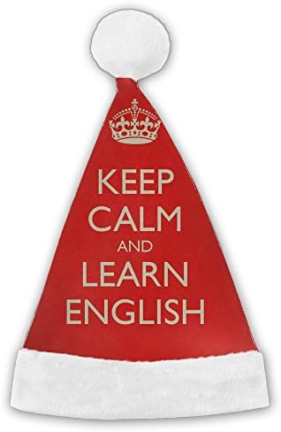 Mkid Keep Clam Holiday Theme Hats Christmas Santa Hat 3D Graphic Printed For Adults And Children