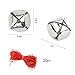 Outuxed 1 Inch Jingle Bells Christmas Silver Jingle Bells Craft (50 Pack) for Festival Decoration DIY Craft & 20-Meter Red Cord