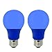 Xtricity LED A19 Blue Light Bulb, 5W, A19/5W/B/LED (40W Equivalent), E26 Medium Base, 120V, UL Listed, Blue, Colored, Porch, Holiday Lighting, Party Decoration, (2 Pack)