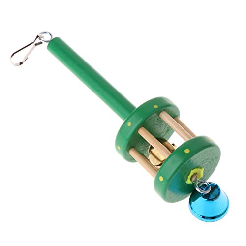 Ladaidra Parrot Toys,Hanging Natural Wood Ring Bell Sound Decorative Cage Birds Parakeet