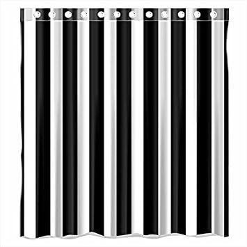 Promotion Weekend Custom Black and White Striped Waterproof Bathroom Shower Curtain Polyester Fabric Shower Curtain Size 66 X 72 by Shower Curtain