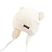 XIAOHAWANG Warm Baby Hat Cute Bear Toddler Earflap Beanie for Fall Winter (0-7Months, White)