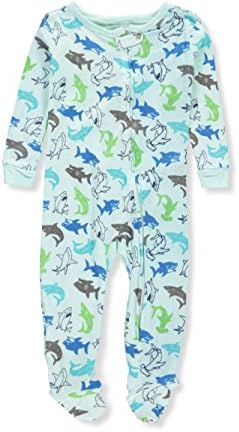 Boys Only Baby Boys' 1-Piece Footed Pajamas - Aqua/Multi, 18 Months