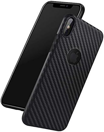 Neotronix - Complete Carbon Fibre Back Textured Slim TPU Cover Case for iPhone Xs/X (Black)