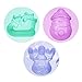 SENHAI 3 Pack Christmas Silicone Molds, Soap Chocolate Trays Cake Baking Pans, with Shape of Snowman Reindeer Sleigh, 6 Cavities - Purple, Blue, Green