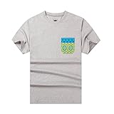 Beautiful Giant Men's Jacquard Pocket T-Shirt Crew-Neck Short Sleeve Tee Pocket Tee