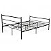 GreenForest Bed Frame Full Size, 10 Legs Mattress Foundation Two Headboards Platform Box Spring Replacement, Black