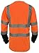 L&M Hi Vis Class 3 T Shirt Reflective Safety Lime Orange Short Long Sleeve HIGH Visibility, Black Bottom (Orange_L, X-Large)