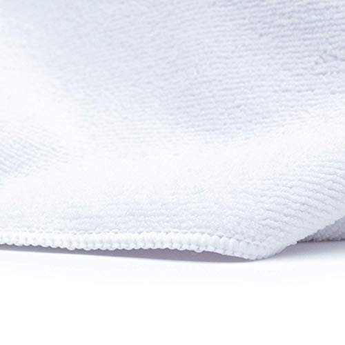 (12-Pack) 16 in. x 16 in. Commercial Grade All-Purpose Microfiber Highly Absorbent, LINT-Free, Streak-Free Cleaning Towels - THE RAG COMPANY (White) - Thumbnail 3