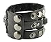 Mandala Crafts Leather Biker Bracelet for Men Women - Punk Bracelet for Men Women - Black Gothic Bracelet Layered Punk Studded Bracelet with Metal Chain
