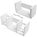 MyGift White Wood Desktop Bookshelf Organizer, Expandable Adjustable Display Shelf Book Rack