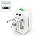 eForCity 1852819 Universal World Wide Travel Charger Adapter Plug, White