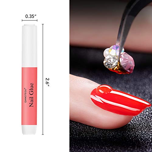 Nail Glue for Acrylic Nails - 10 Pcs Nail Tips Glue Fake False Nails Forms Adhensive Glue, 0.07 oz