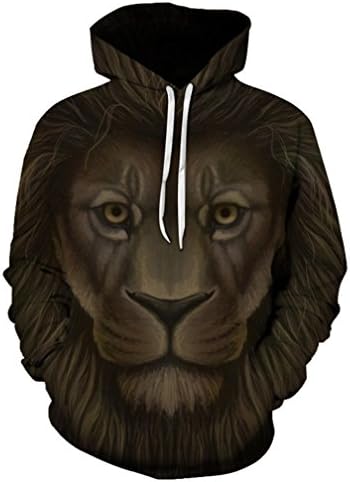 Sunhouse Men‘s Autumn Winter 3D Pattern Novelty Color Block Hoodies Sweatshirt Cozy Sport Outwear (M, Gray)