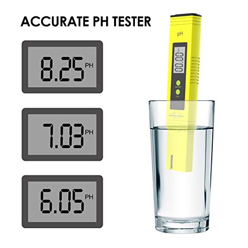 Membrane Solutions PH Meter for Water 0.01 PH High Accuracy Water Quality Tester with 0.00-14.00 PH Measurement Range, with ATC, Auto Calibration, for Household Drinking, Pool and Aquarium ...