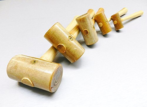 RAWHIDE MALLETS JEWELRY WOOD LEATHER METALSMITH & CRAFTS SET OF 5 GARLAND USA (LZ 2.3 FRE)