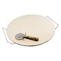 Mainstays 3 Piece 13 Inch Round Oven Pizza Stone Set Includes Large 13 Inch Baking Stone Large Heavy Duty Cast Iron Rack And Pizza Cutter
