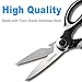 Kitchen Scissors, Heavy Duty Ultra Sharp Kitchen Shears with Cover, Premium Stainless Steel, Black