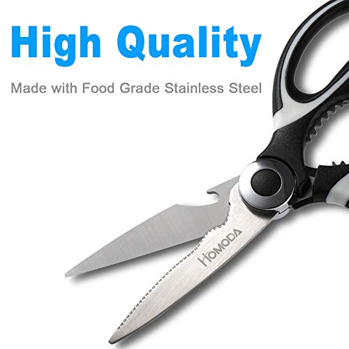Kitchen Scissors, Heavy Duty Ultra Sharp Kitchen Shears with Cover, Premium Stainless Steel, Black - Thumbnail 2