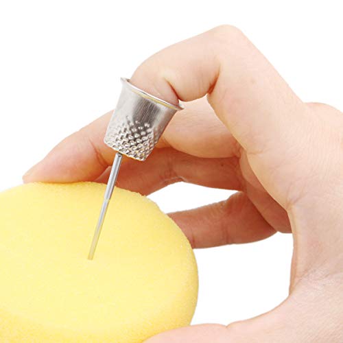 50Pcs Sewing Thimble Silver Metal Sewing Quilting Thimbles 17mm Sewing Finger Protector Thimbles for Sewing, DIY Sewing Tools Sewing Quilting Craft Accessories by AConnet - Thumbnail 5